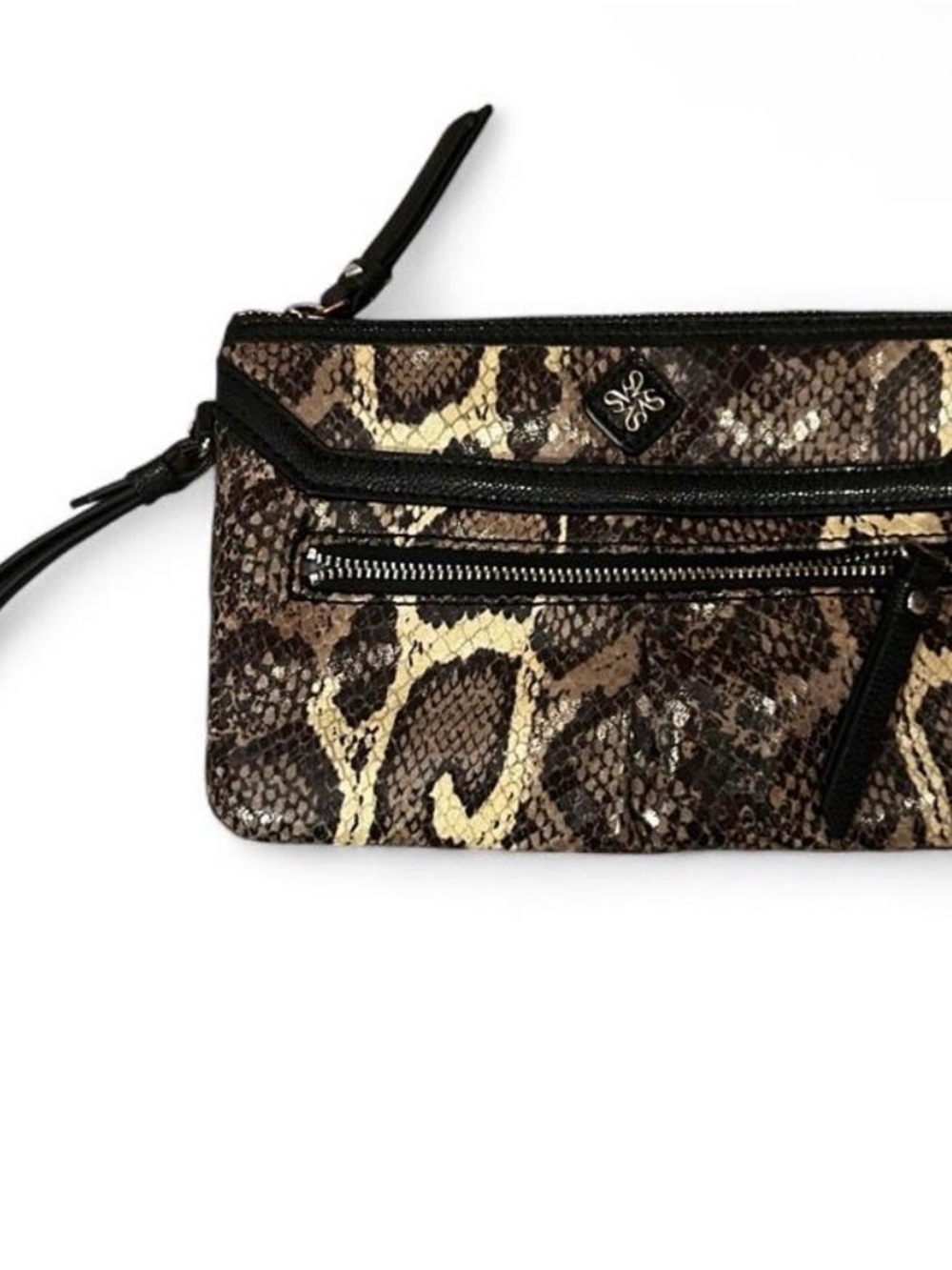 Wristlet Clutch - Snake Print Brown